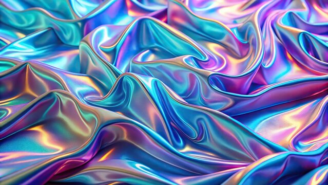 Vaporwave and holographic background gradient chrome pattern long shot