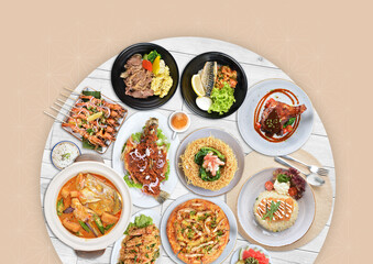 local cook live fresh catfish seafood fish chicken pork meat with spicy red dry chili curry sauce and vegetable rice asian Chinese banquet halal seafood steamboat cafe restaurant menu set combo crop