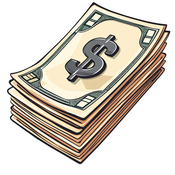 Stacked Dollar Bills Illustration for Financial Themes