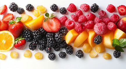 fruit salad on white