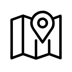 Map and location marker icon illustration representing navigation and travel