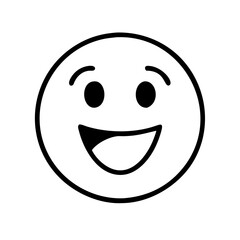 Cheerful smiling emoji illustration representing joy and positivity