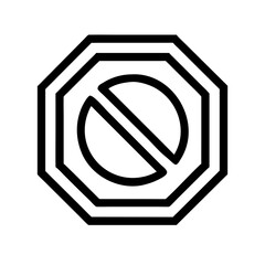 No parking sign icon illustration in black representing parking restriction