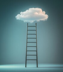 A Close-up of a Metallic Ladder Symbolizing Wealth Ranking, Featuring Minimalist Design Elements Highlighting Financial Success and Social Status Concepts.