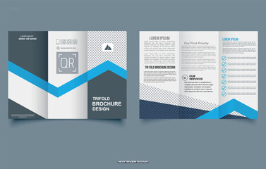  Trifold brochure background layout design with mockup. Ready Brochure Template.