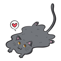 Cats are liquid funny colorful illustration isolated on square white background. Simple flat outlined cartoon art styled drawing.