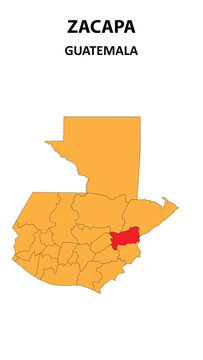 Zacapa Map is highlighted on the Guatemala map with detailed state and region outlines.