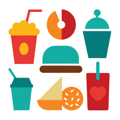 Food and Drink icons vector on white background