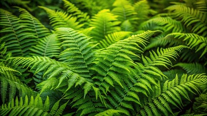 Lush thickets of ferns creating a dense background