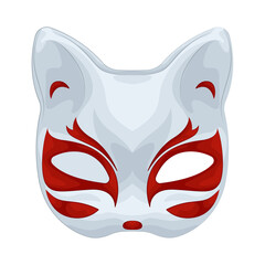 Illustration of Japanese cat mask 