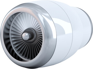 Jet engine close-up. 3d illustration