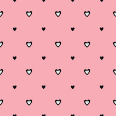 Cute Seamless Pattern with Hearts: Colorful Vector Illustrations for Modern Fabric and Wallpaper Design

