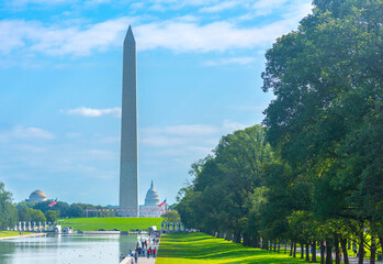 Washington monument with Capitol Building on the Background