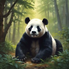 Obraz premium Adorable wild animal panda.