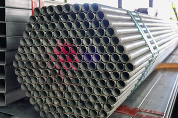 steel pipe product group square pipe Construction steel products such as black steel pipes, image...