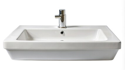 White ceramic sink wash basin isolated on background
