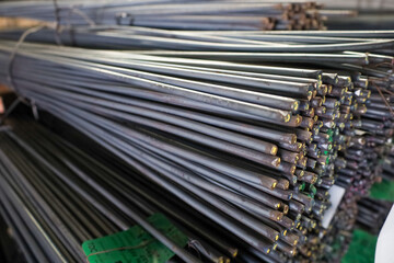 Obraz premium steel pipe product group square pipe Construction steel products such as black steel pipes, image ideas, examples of steel products.metal warehouse industry, delivery to customers.