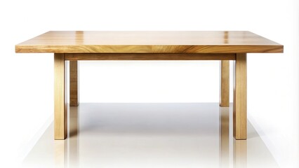 Wooden table top with isolated background and reflection