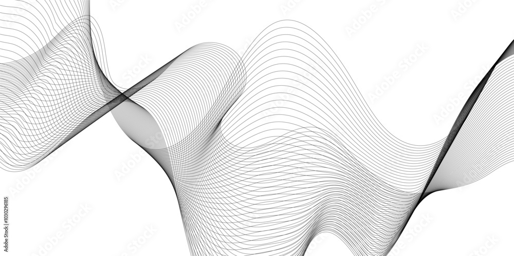 Poster abstract wavy grey stream element for design on transparent background isolated. wavy white and grey