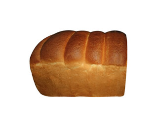 loaf of brown milky bread isolated on transparent background
