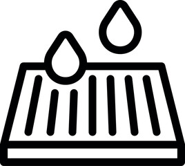 Simple vector of a street drain with rainwater drops falling into it
