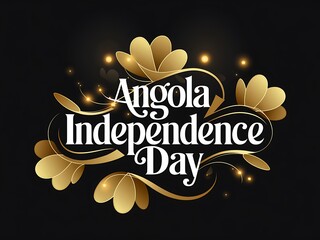 Angola Independence Day Celebration with Golden Floral Design