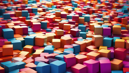 Obraz premium Abstract Colorful Cube Pattern Wallpaper