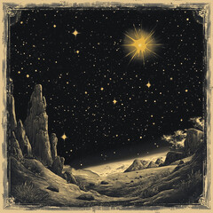  illustration set of moon phases. Different stages of moonlight activity in vintage engraving style. Zodiac Signs. AI generated	