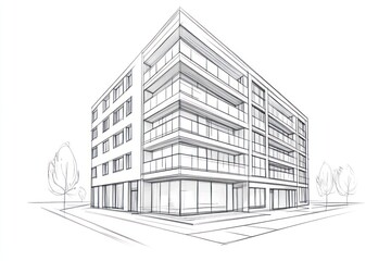 Building drawing architecture illustration.