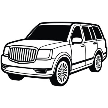 recommend clip art: Lincoln Navigator Vector line art Silhouette Design.