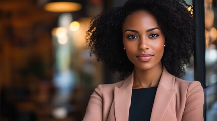 Obraz premium Empowered business woman in professional attire, exuding confidence and leadership skills