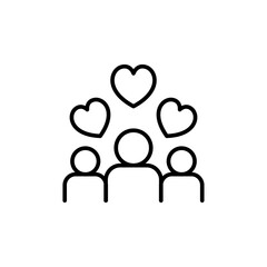 Community outline icons, minimalist vector illustration ,simple transparent graphic element .Isolated on white background