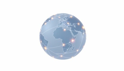 Fototapeta premium Sleek Minimalist Globe with Digital Connections