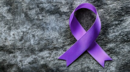 Purple Awareness Ribbon Representing Health Causes and Support
