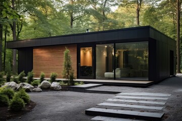 Minimalist home architecture building outdoors.