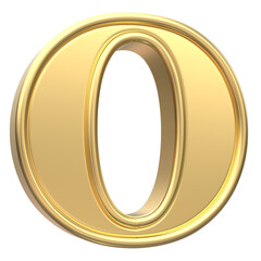 Gold o Font 3D Rendering