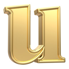 Gold u Font 3D Rendering © Graphic123