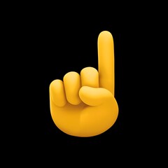 3D Pointing Up Emoji &ndash; Gesture of Indication
