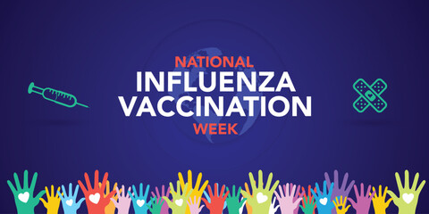 National immunization awareness month observed each year in during August. vector graphic Banner poster, flyer and background design template.
