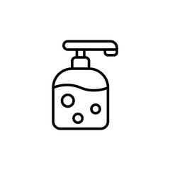 Soap dispenser outline icons, minimalist vector illustration ,simple transparent graphic element .Isolated on white background