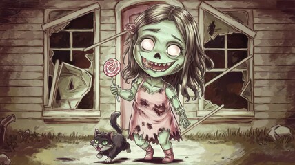 Obraz premium little zombie girl