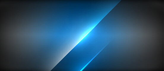 Neon dynamic diagonal light rays background. Techno digital geometric concept design for wallpaper, banner, presentation, background
