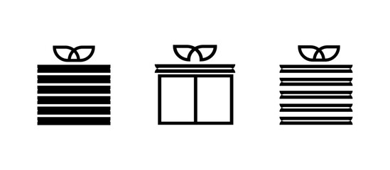Gift Box Icons Vector Illustration of a Christmas Present with Linear Design for Surprise Gift Elements, Also for Eid , Diwali and Other Festivals.