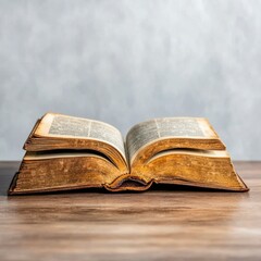 Obraz premium Haiku Poetry Day: Old Book Opened on Wooden Background