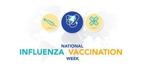 National immunization awareness month observed each year in during August. vector graphic Banner poster, flyer and background design template.
