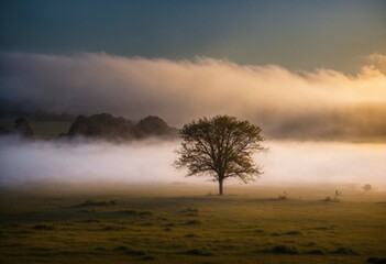 Fototapeta premium A tree in the forest, AI generated