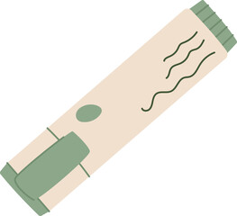 Marker pen in flat style with simple doodle pattern on stationery note. Creative message icon for correspondence, ideal for handmade cards and invitations, perfect communication and notes.
