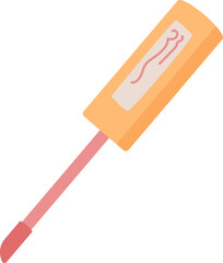 Flat tube of lipstick in vibrant color for beauty and cosmetic use. Simple design suitable for woman, makeup, and skincare themes. Ideal organic products, spa, hygiene.