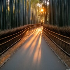 Sunrise Stroll Through Arashiyama Bamboo Grove in Kyoto, Japan