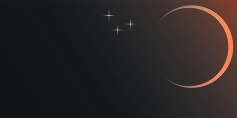 total lunar eclipse with three stars. vector